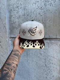 Image 5 of MOCHA BRIM MULTI TONE TORONTO BLUE JAYS CUSTOM FITTED CAP