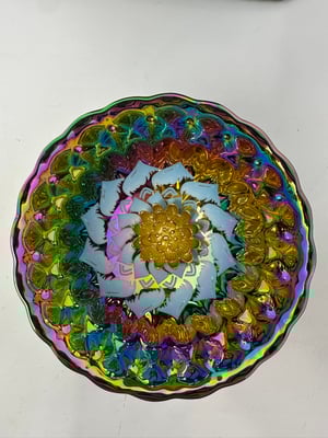 Image of  Rainbow Porcelain Teacup Bowl Golden Lotus Center - Free Shipping 