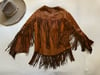 late 1960s handcrafted leather fringe jacket