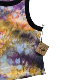 Image 7 of L Ladies Fitted Knit Contrast Tank in Bloom Watercolor Ice Dye