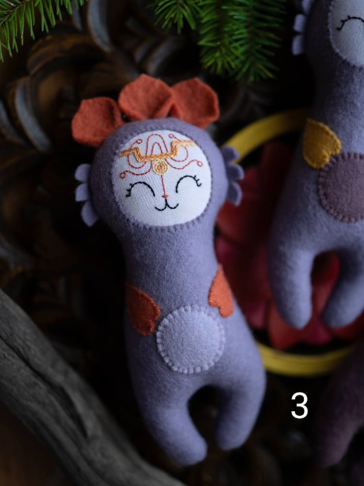 Image of Purple Felt Space Dolls