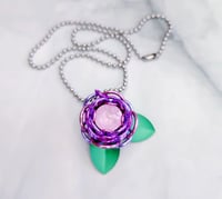 Image 7 of Petal to the Metal Capture Crystal Rose Pendant