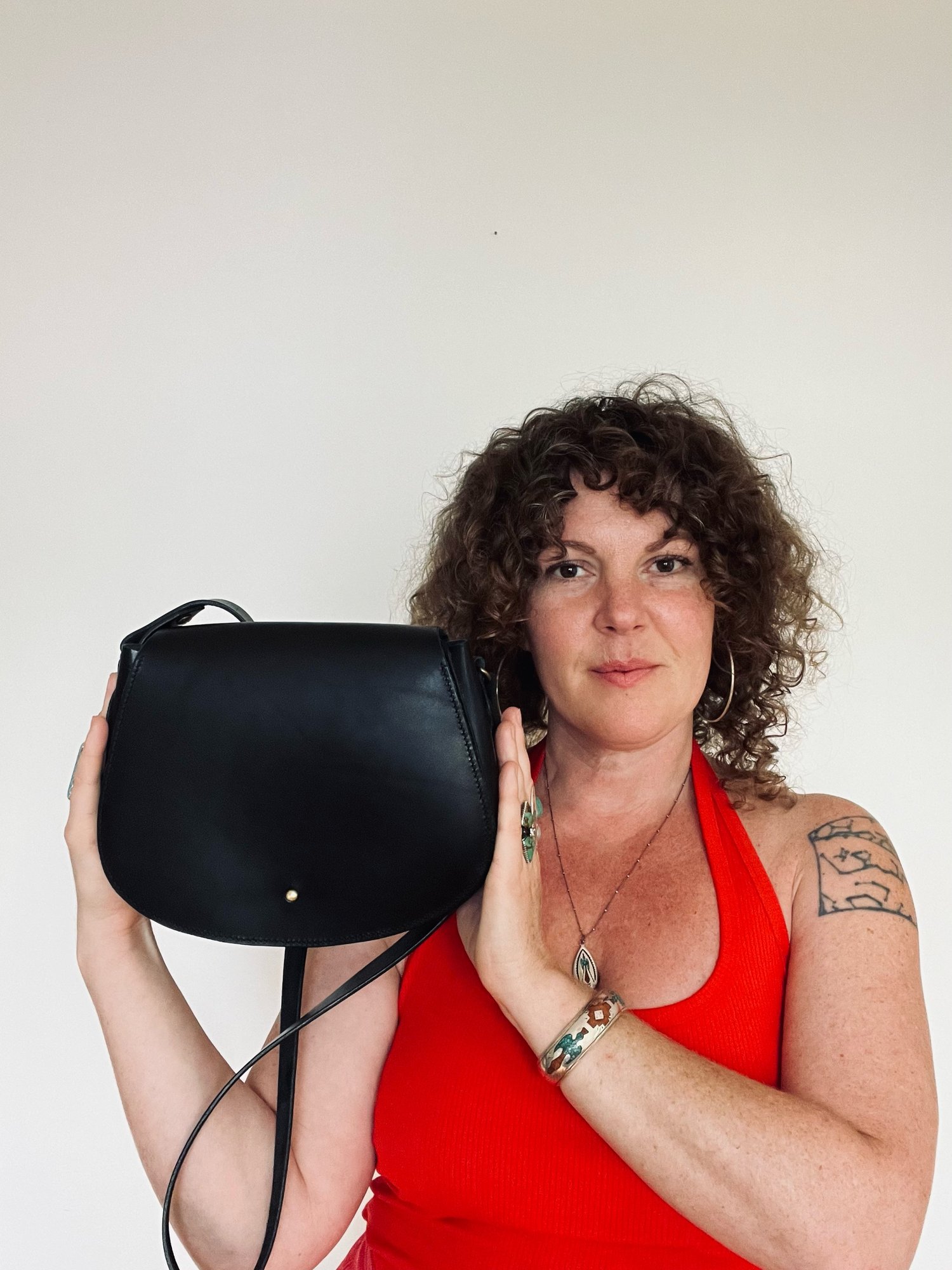 Image of Black Crossbody Saddle Bag