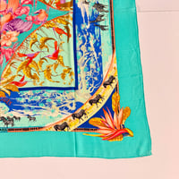 Image 8 of Hermès Cashmere Shawl  "Tropiques" by Laurence Bourthoumieux 140cm