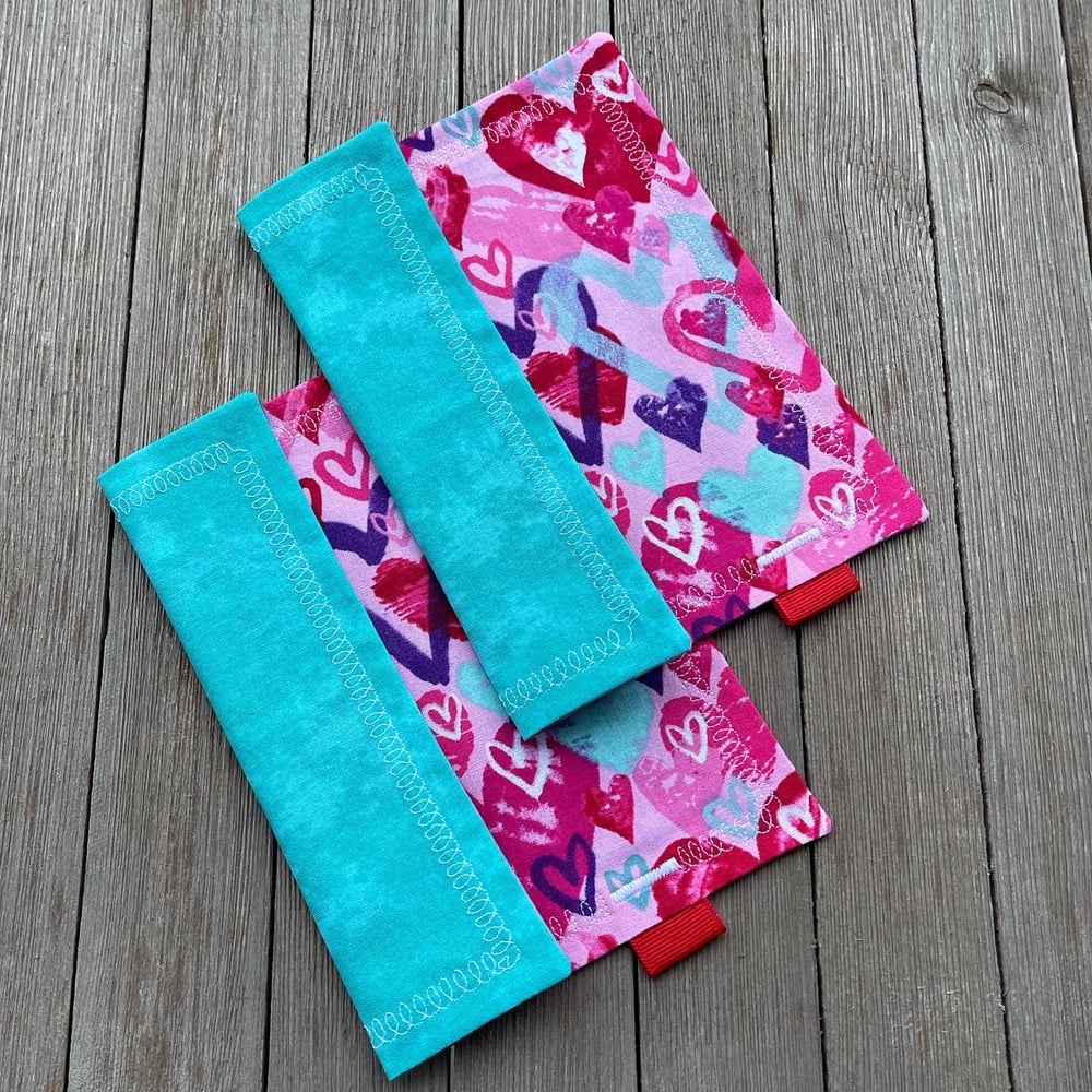Image of Pink and Teal Hearts - Mini