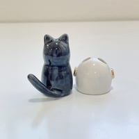 Image 6 of Tuxedo kitty with astronaut helmet ceramic figurine (helmet cover version)