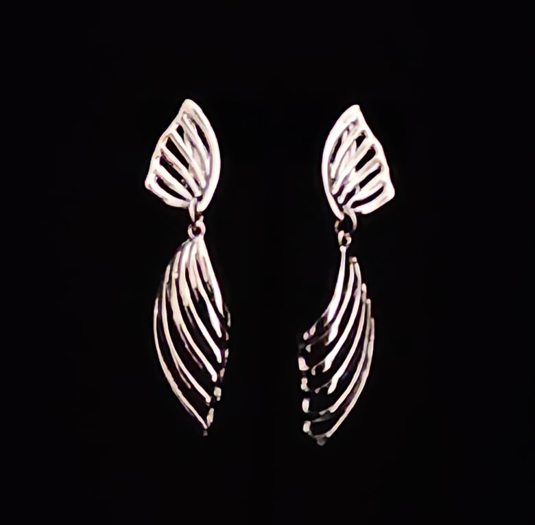 Image of Silver Double Swirl Clip-on Earrings 