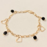 Image 1 of Black Heart Charm Bracelet 