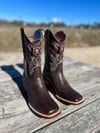 Los Altos Men’s Brown Lizard Teju Wide Square Toe Boot