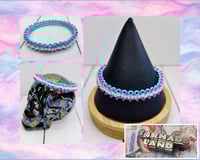 Image 1 of Cotton Candy Zipper Beaded Stretch Bracelet