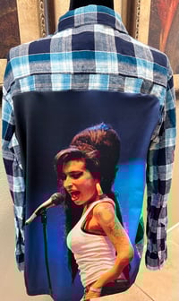 Vintage Blue/White Flannel Shirt Amy Winehouse