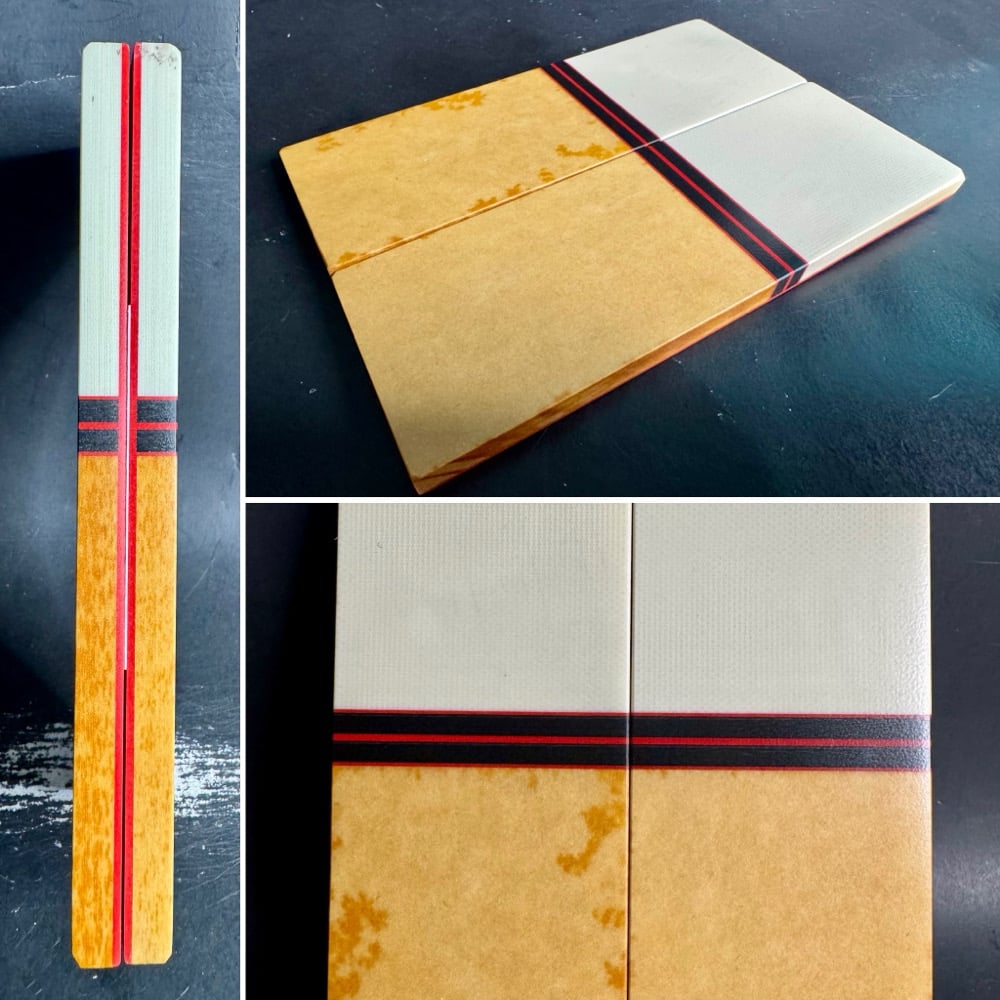 Image of Bone G10 & Cheddar Micarta Segmented Knife Scales