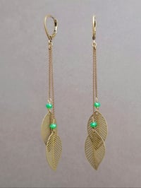 Image 2 of Boucles d’oreilles feuilles bronze
