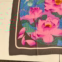 Image 5 of Hermès Cashmere Shawl  "Fleurs de Lotus" by Christiane Vauzelles 140cm