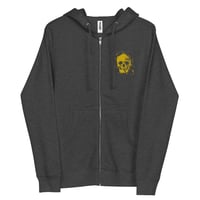 Hurd Skull Unisex fleece zip up hoodie in yellow