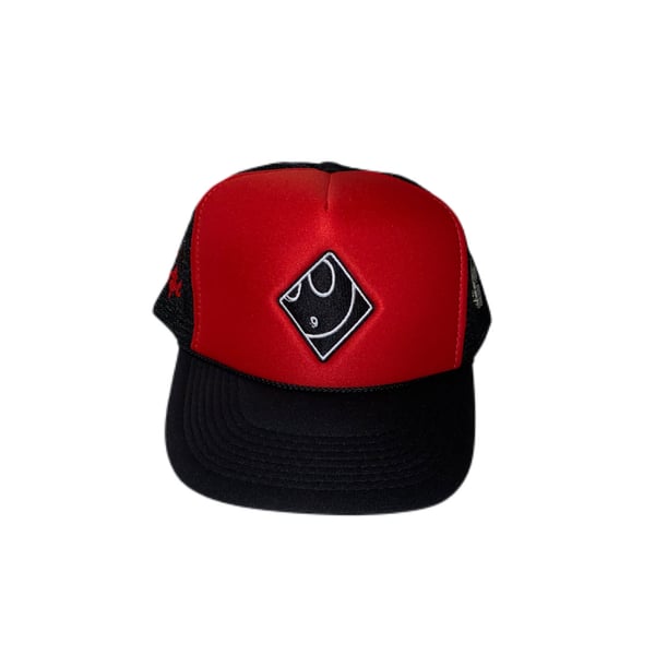 Image of Ghost Trucker Hat in Red/Black
