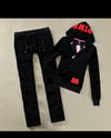 Black Pink Velour Set