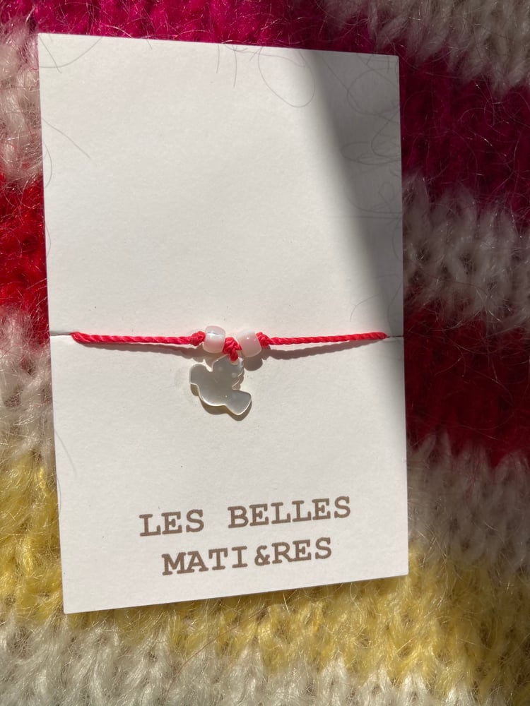 Image of Bracelets charms en nacre sur cordon coloré 