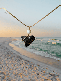 Image 2 of Wave Shark Tooth & Pearl Necklace