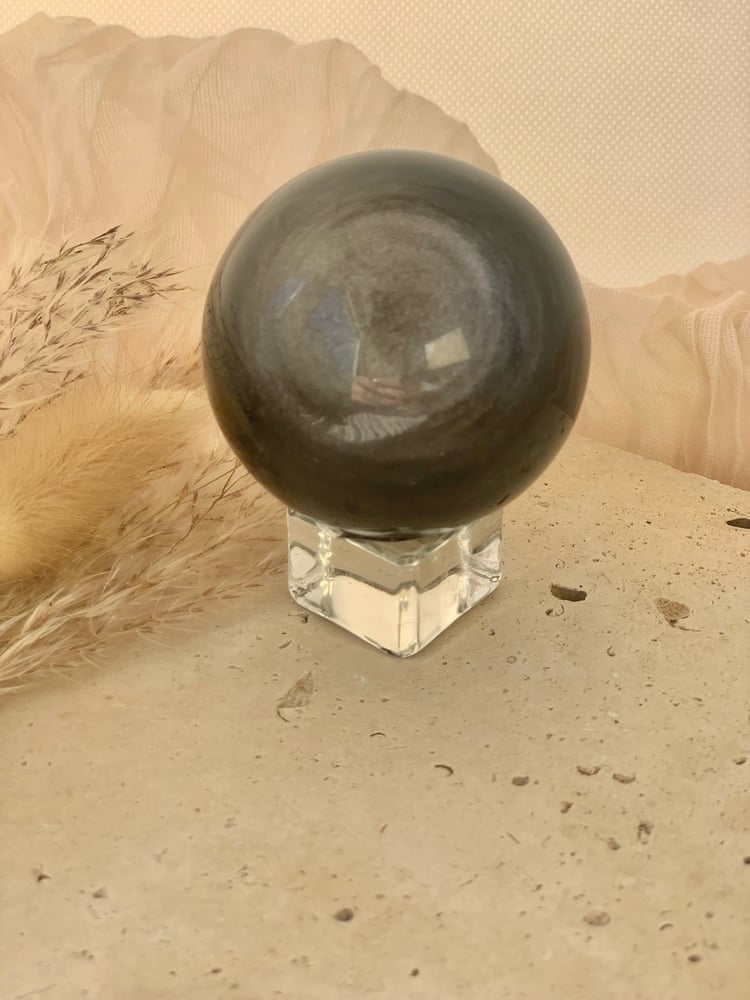 Image of Silver Sheen Obsidian Sphere 