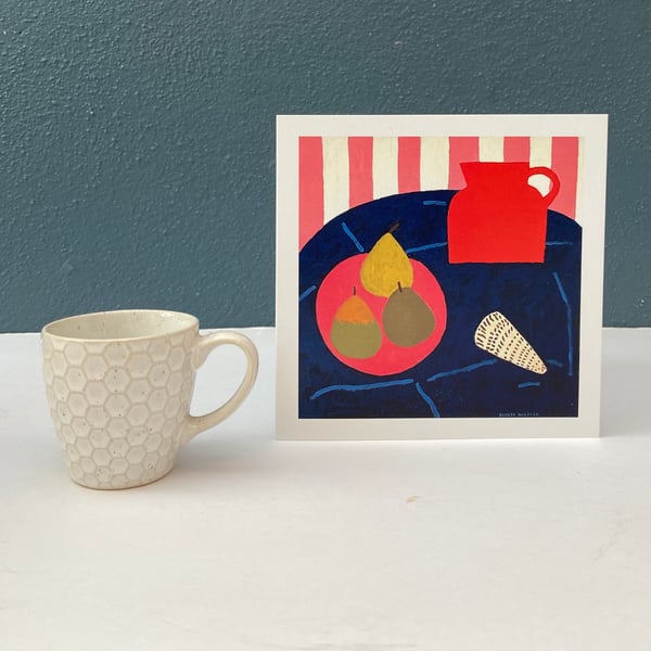 Image of Red Jug, Pears and Shell card