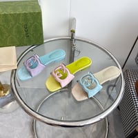 Image 4 of GG Color Block Suede Slides