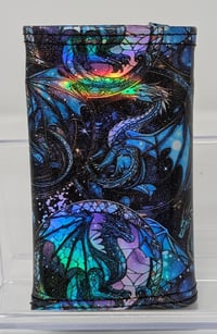 Image 3 of Handmade Holographic Dragon Trifold Wallet - Silver Hardware