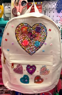 Image 1 of BLING HEART ROSE BACK PACK 