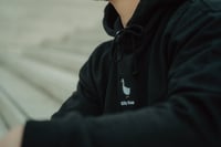 Image 3 of Silly Goose Hoodie in Black with Embroidered White Logo