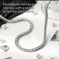 Image 4 of Full Diamond 4MM Tennis Moissanite Necklace