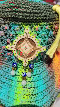 Image 5 of Rainbow Crochet Cosmic Cap