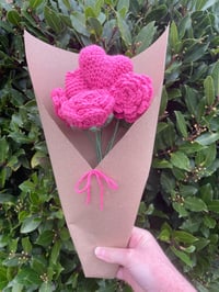 Image 3 of medium crochet heart flower bouquet 