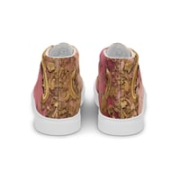 Image 15 of Pastel Pink Tattered Texture Gold Goth Lolita Baroque Inspired Women’s high top canvas shoes