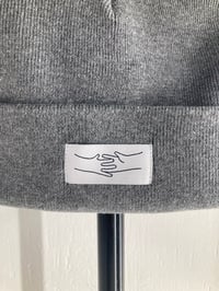 Image 2 of HANDSHAKE RIB BEANIE MID HEATHER GREY