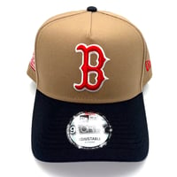 Image 3 of Boston Red Sox 9Forty A-Frame x Neighborhood Framework Collection (Sidepatch) Tan/Navy/Red/White