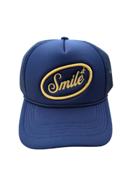Navy blue and gold Smile Trucker 