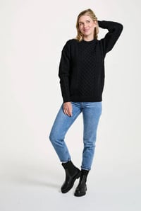 Image 6 of Black Aran Sweater - Made in Ireland 