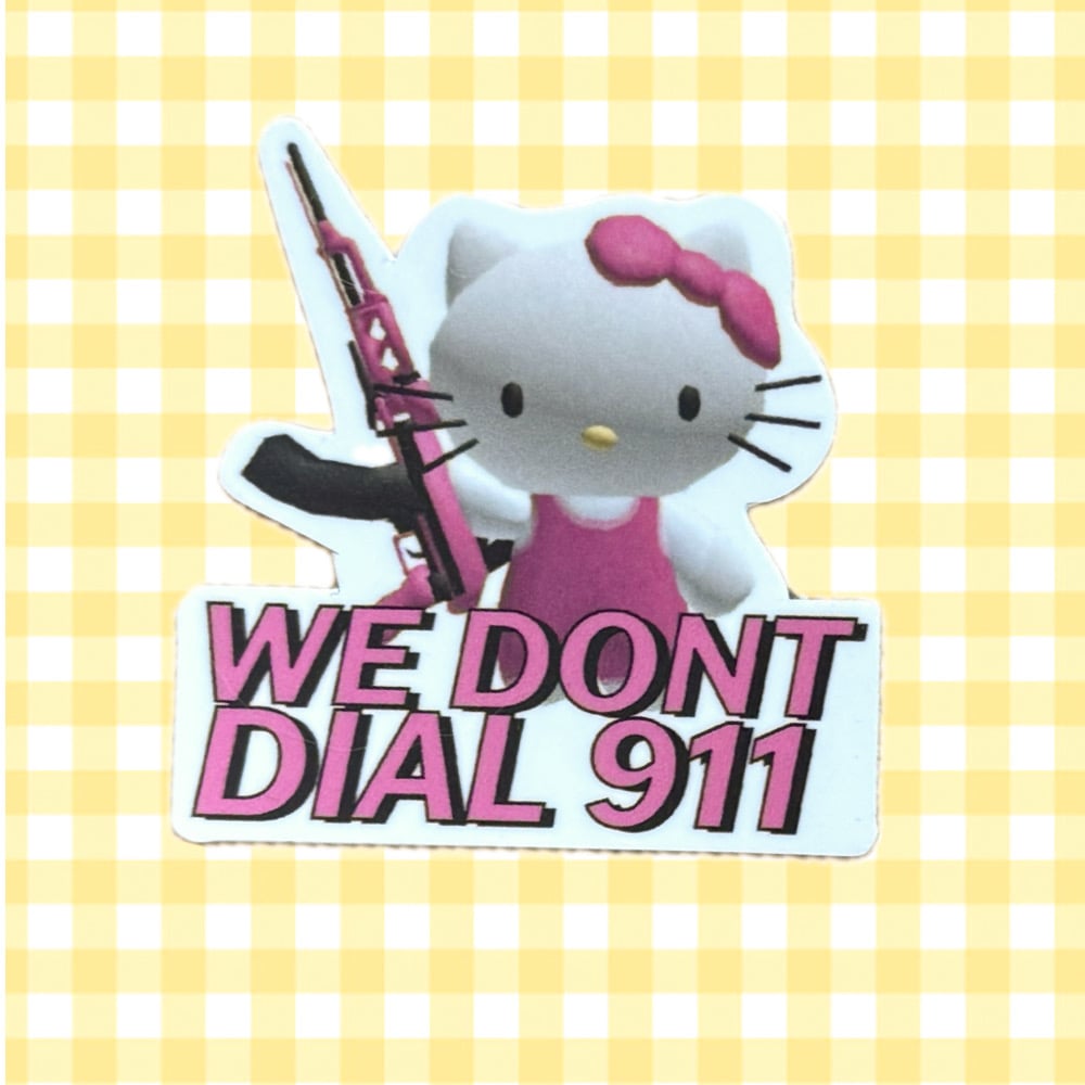 image of we don’t dial 911 sticker