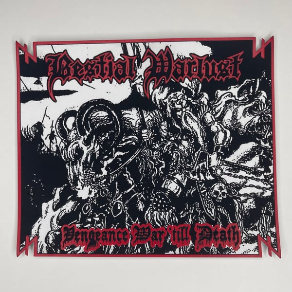 Image of Bestial Warlust - Vengeance War 'Till Death Oversized Carved Faux Leather Patch
