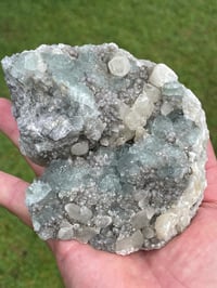 Image 15 of Green Fluorite & Druzy Quartz With UV Calcite Specimen #1840