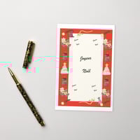 Carte illustrée Joyeux noël rouge, carte à message, idée cadeau 