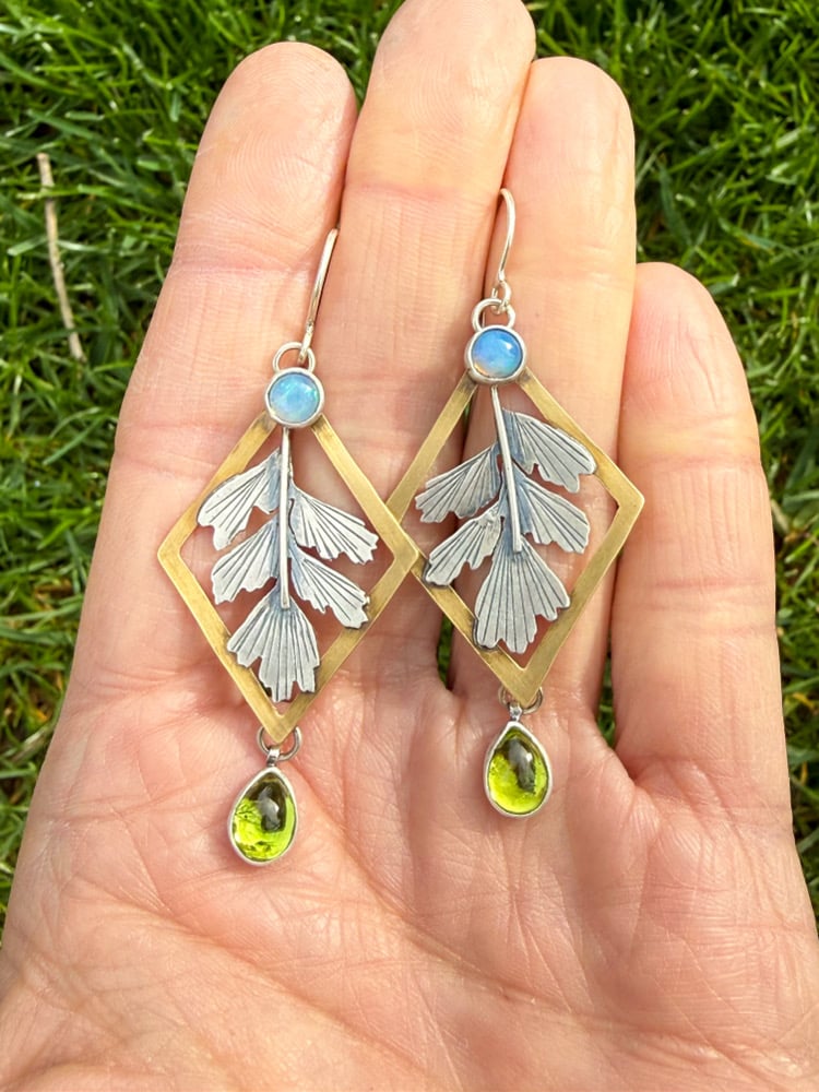 Image of Spring Unfurling Maidenhair Fern Earrings