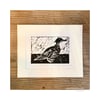 Handprinted limited edition linocut “Cormorant “