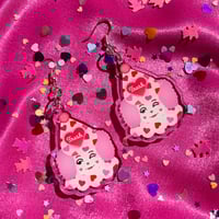 Image 1 of Valentines Day Trash Dumpy the Clown Earrings