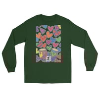 Image 3 of LOVEDCGOGO "LOVE HEARTS CRANK" Dark Men’s Long Sleeve Shirt (see color options)