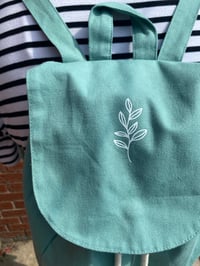 Image 2 of Mini Organic Cotton Backpack with Leaf Design 