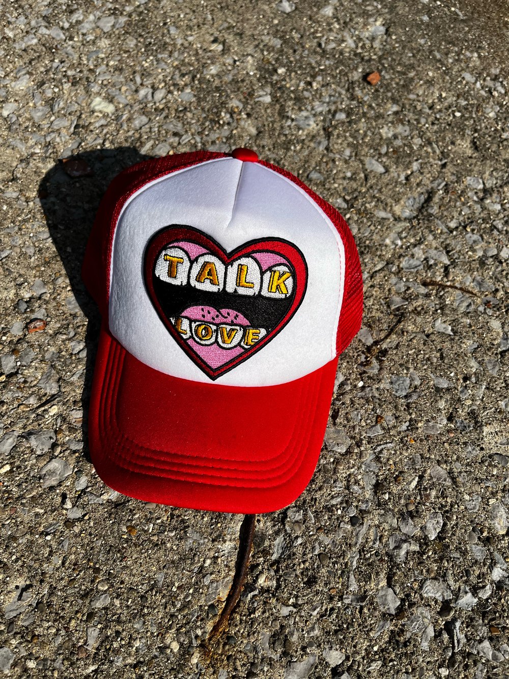 Image of Talk Love Red/White “Classic” Trucker Hat