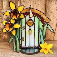 Image 2 of MADE TO ORDER LISTING FOR Daffodils Fairy Door Candle Holder 