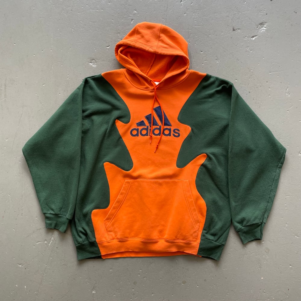 Image of Vintage Adidas rework spellout hoody size xl 