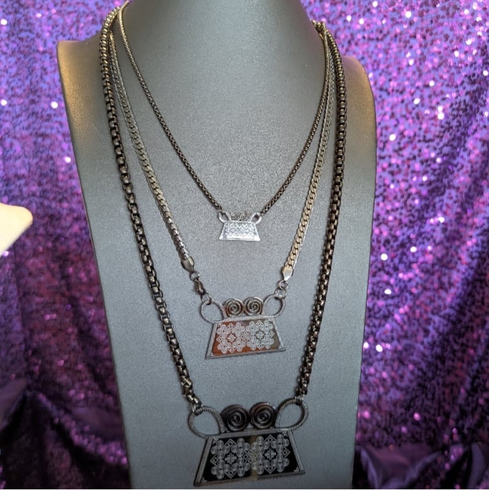 Image of "Sophistication" Black Charcoal Plated Necklace